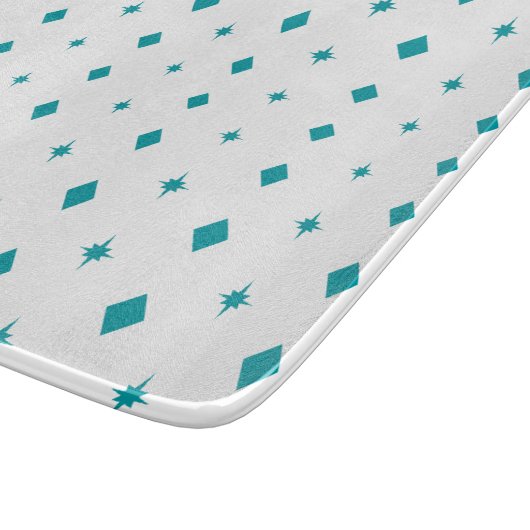 Pyrexのダイヤモンド及び星のガラスまな板6" x7 " カッティングボード (角)