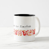 Pyrexの友情のデザインを特色にするコーヒーのマグ ツートーンマグカップ (正面右)