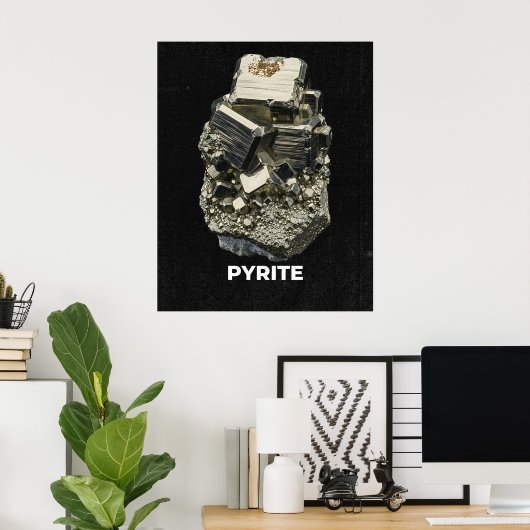 Pyrite Crystal Specimen ポスター (ホームオフィス)