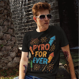 Pyro Forever Feuerwerk Illustration Tシャツ