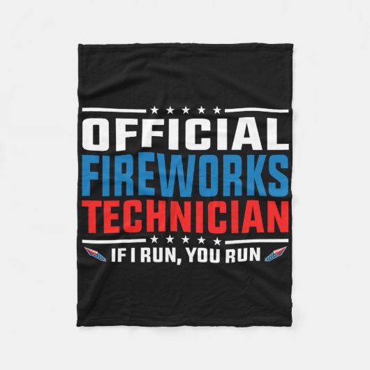 Pyro-Tec公式Fireworks技術者（7月4日） フリースブランケット (正面)