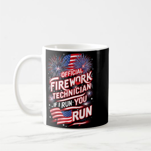 Pyro-technician Firework Technician 4th Of July Fu コーヒーマグカップ (左)