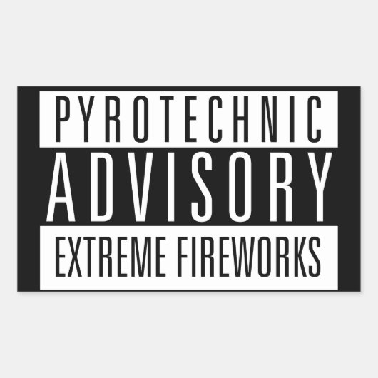 Pyrotechnic Advisory – Extreme Fireworks 長方形シール (正面)