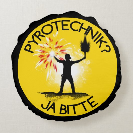 Pyrotechnikか。 Jaのbitte! ラウンドクッション (裏面)