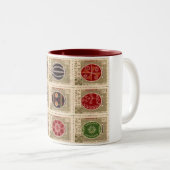 Pysankaのウクライナ人のイースターエッグ2の調子のマグ ツートーンマグカップ (正面右)