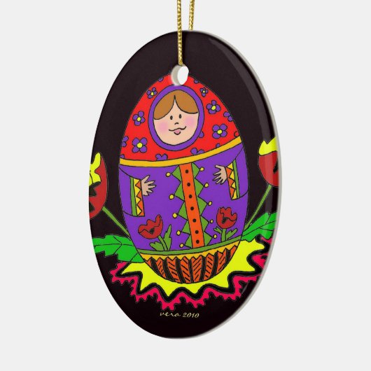 Pysankaのクリスマス セラミックオーナメント (左)