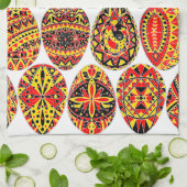 Pysankiイースターエッグ キッチンタオル (折り畳み)