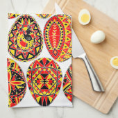 Pysankiイースターエッグ キッチンタオル (四つ折り)