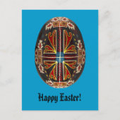 Pysankyのウクライナの色彩の鮮やかな卵のイースターカード シーズンポストカード (正面)