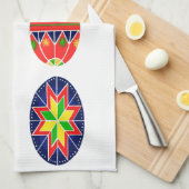 pysankyウクライナ人のイースターエッグ キッチンタオル (四つ折り)