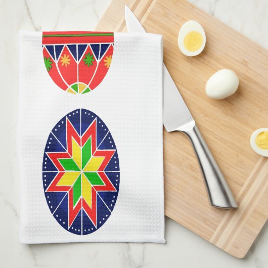 pysankyウクライナ人のイースターエッグ キッチンタオル (四つ折り)
