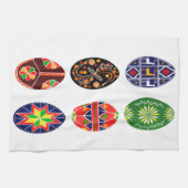pysankyウクライナ人のイースターエッグ キッチンタオル (横)