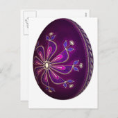 Pysanky紫色のイースターエッグ シーズンポストカード (正面/裏面)