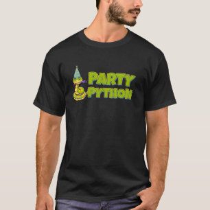 Pythonおもしろいヘビ爬虫類ヘビパーティー動物Sn Tシャツ