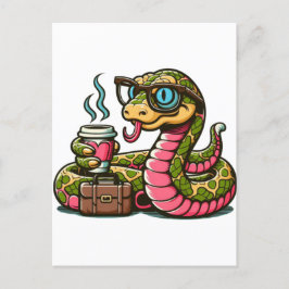 Pythonのコーヒーを飲む 案内ポストカード