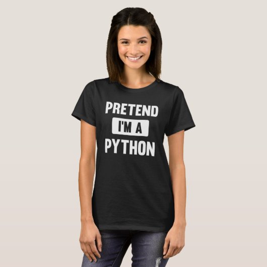 Pythonのハロウィーンの衣装を装う Tシャツ (正面フル)