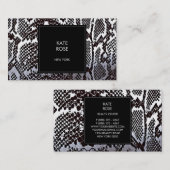 PythonスキンスネークブラックシルバーホワイトグラームVip 名刺 (正面/裏面)