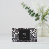 PythonスキンスネークブラックシルバーホワイトグラームVip 名刺 (スタンド正面)