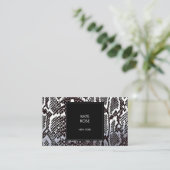 PythonスキンスネークブラックシルバーホワイトグラームVip 名刺 (スタンド正面)