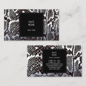 PythonスキンスネークブラックシルバーホワイトグラームVip 名刺 (正面/裏面)