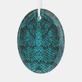 Pythonスキン:スネークパターンデザイン ガラスオーナメント (正面左)