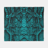 Pythonスキン：スネークパターンデザイン フリースブランケット (正面(横))