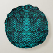 Pythonスキン：スネークパターンデザイン ラウンドクッション (裏面)
