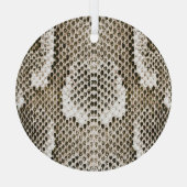 Pythonスキン：動物パターンデザイン ガラスオーナメント (裏面)