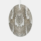Pythonスキン：動物パターンデザイン ガラスオーナメント (正面左)