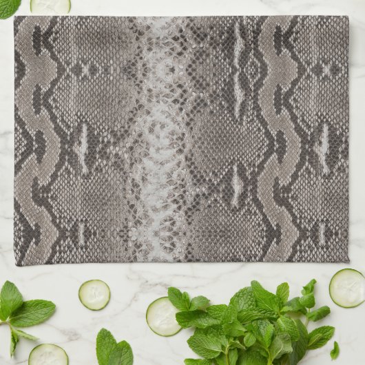 Pythonスネークスキンアニマルプリント キッチンタオル (折り畳み)