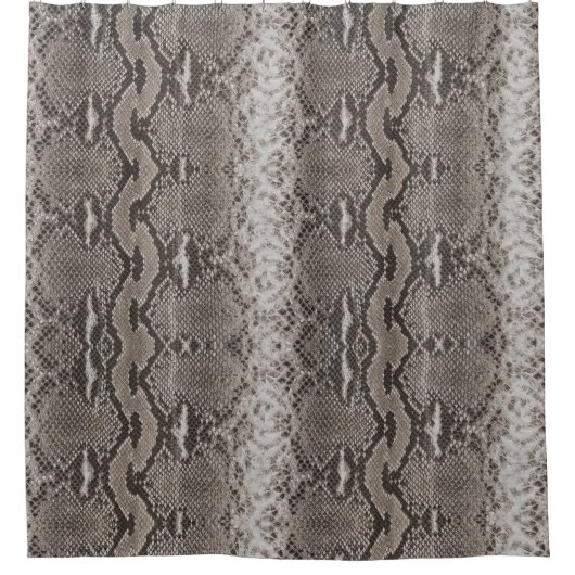 Pythonスネークスキンアニマルプリント シャワーカーテン (正面)