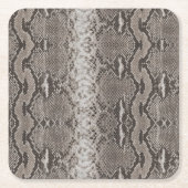 Pythonスネークスキンアニマルプリント スクエアペーパーコースター (正面)