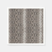 Pythonスネークスキンアニマルプリント スタンダードカクテルナプキン (正面)