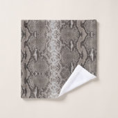 Pythonスネークスキンアニマルプリント バスタオルセット (ウォッシュタオル)