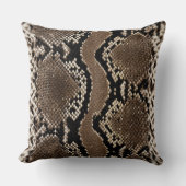 Pythonフェイクスネークスキンをロック クッション (正面)