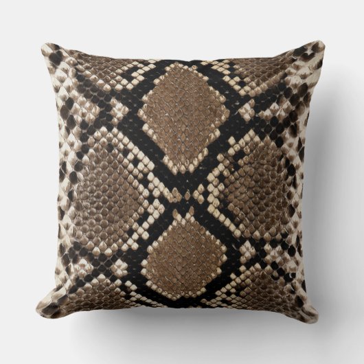 Pythonフェイクスネークスキン装飾用クッション クッション (正面)