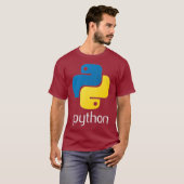 Pythonプログラマコンピュータ開発者 Tシャツ (正面フル)