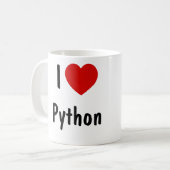 Pythonプログラミングが大好き コーヒーマグカップ (正面左)