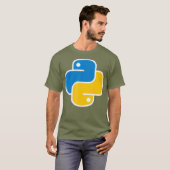 Pythonプログラミング言語ソフトウェアコード Tシャツ (正面フル)