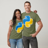 Pythonプログラミング言語ソフトウェアコード Tシャツ (ユニセックス)