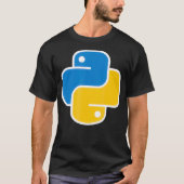 Pythonプログラミング言語ソフトウェアコード Tシャツ (正面)