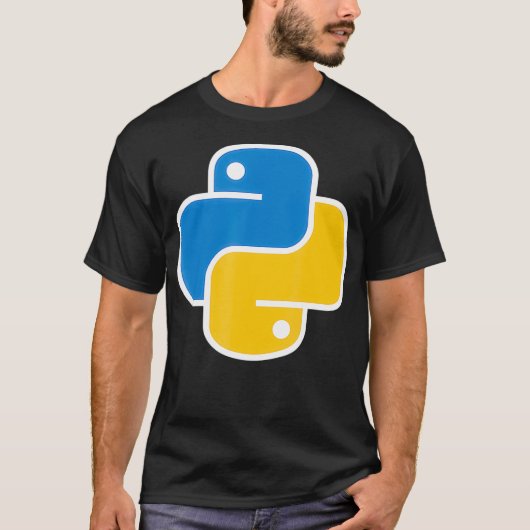 Pythonプログラミング言語ソフトウェアコード Tシャツ (正面)