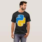 Pythonプログラミング言語ソフトウェアコード Tシャツ (正面フル)