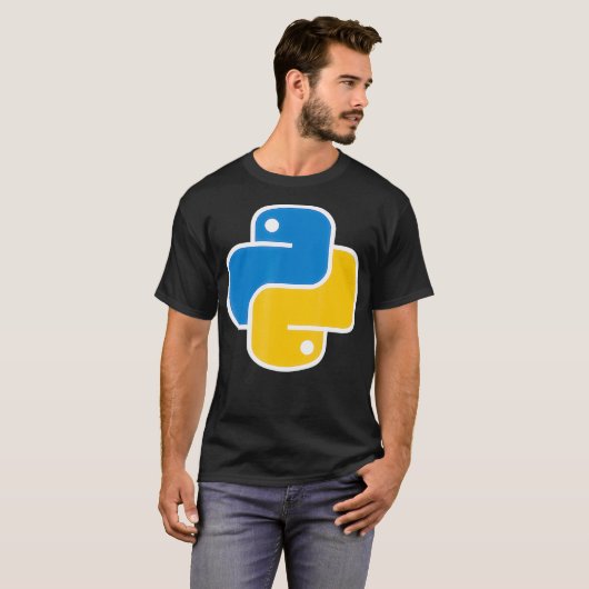 Pythonプログラミング言語ソフトウェアコード Tシャツ (正面フル)