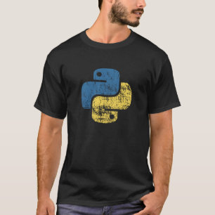 Pythonプログラミング言語レトロロゴ Tシャツ