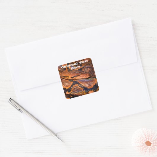 Pythonヘビ スクエアシール (封筒)