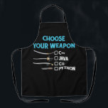 Python Choose Your Weapon おもしろい Computer Science P エプロン<br><div class="desc">バイナおもしろいリーコード素晴らしは、コンピュータサイエンティスト、ソフトウェアエンジニア、コンペ専攻のージ、コンピュータプログラマ、数学ギーク、おたく、脳卒中、コーダ、ゲーマー用のティーを作成する。プログラミング言語。コンピュータグラフィックカッコいい，コンピュータプログラミングノベルティアパレル服， ITプロフェッショナル，ジャーナリスト，デバッガ，くもの巣設計者，コンピュータ支援デザインアーティスト，アニメータ，コーダ，コーディング</div>