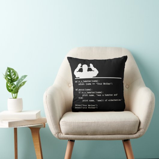 Python Code – あなたの母親はハムスターだった クッション (椅子)