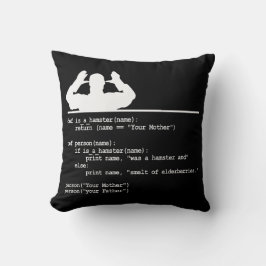 Python Code – あなたの母親はハムスターだった クッション