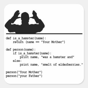 Python Code – あなたの母親はハムスターだった スクエアシール